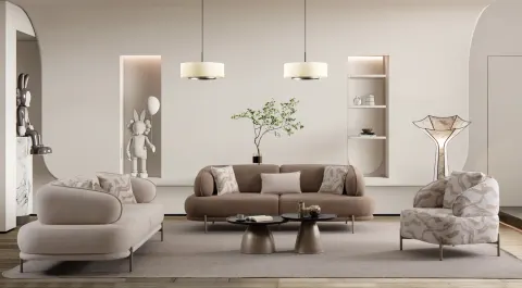 Aras Modern Sofa Set with Bed