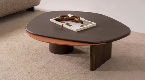 Aura Walnut Modern Coffee Table