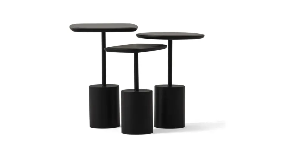 Draft Black Side Table Set