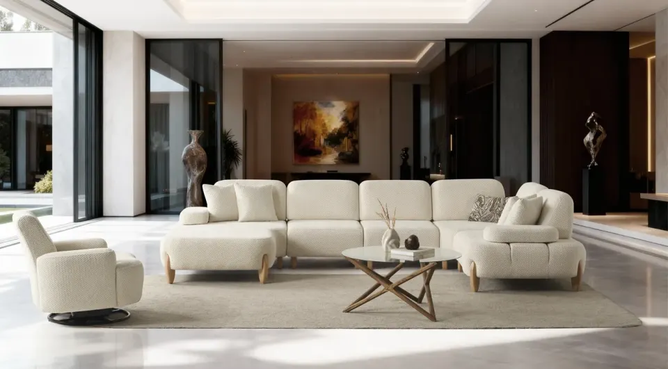 Aura Modern U-Shaped Corner Sofa Set