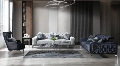Rozzi  Metal Leg Sofa Set