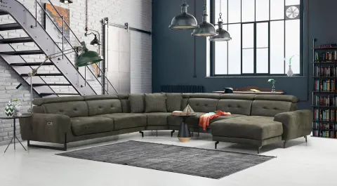 Flora U Motorized USB Input Corner Sofa Set