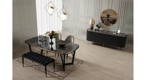 Tesla Metal Leg Dining Room Set