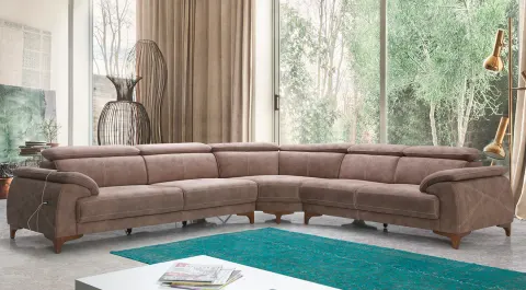 Oscar Motorized USB Input Corner Sofa Set 2