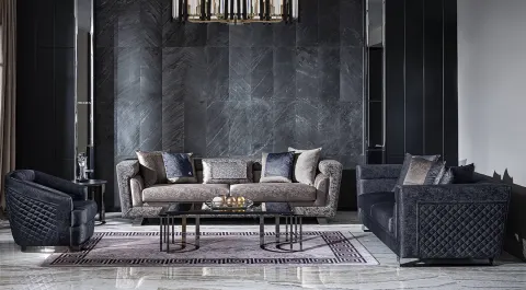 Lion Metal Leg Sofa Set