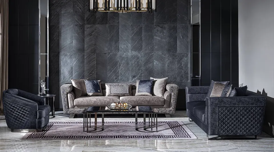 Lion Metal Leg Sofa Set