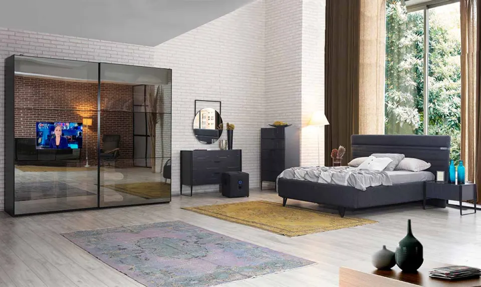 Alaçam Tv Sliding Door Bedroom Set