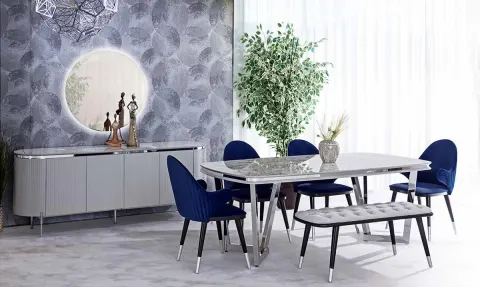 Tesla Metal Leg Sis Grisi Dining Room Set