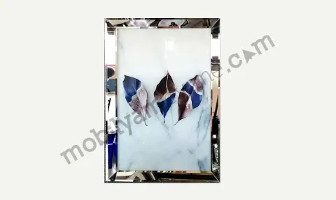Patterned Leaf Mirror Framed Table