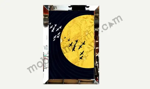 Japanese Art Mirror Framed Painting
