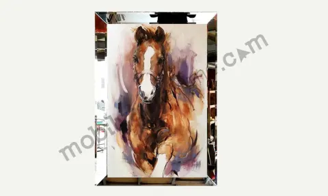 Noble Horse Mirror Framed Painting