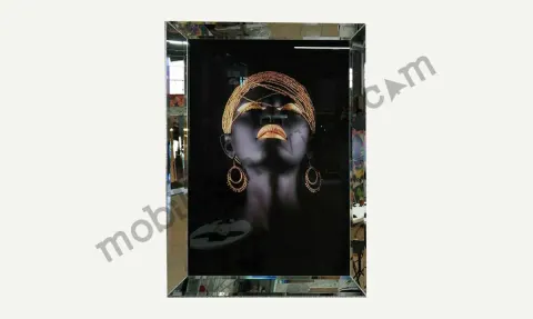 The Black Woman Mirror Framed Painting