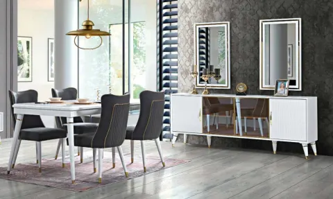 İnci White Dining Room Set