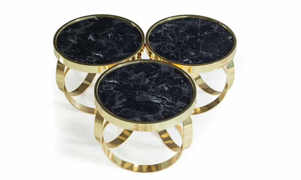 Alya Black Gold Metal Leg Side Table 