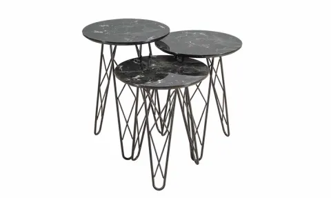 Sarmaşık Black Metal Leg Side Table