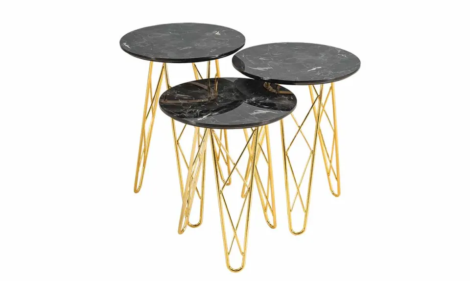 Sarmaşık Gold Metal Leg Side Table