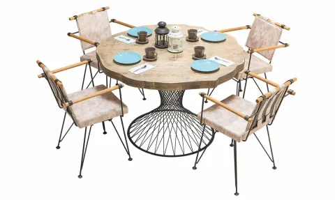 İnel Metal Leg Table