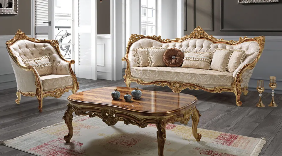 Rüya Gold Avangarde Sofa Set