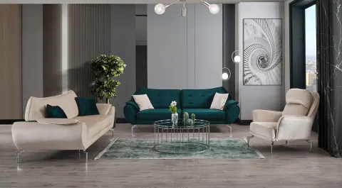 Kedi  Metal Leg Sofa Set