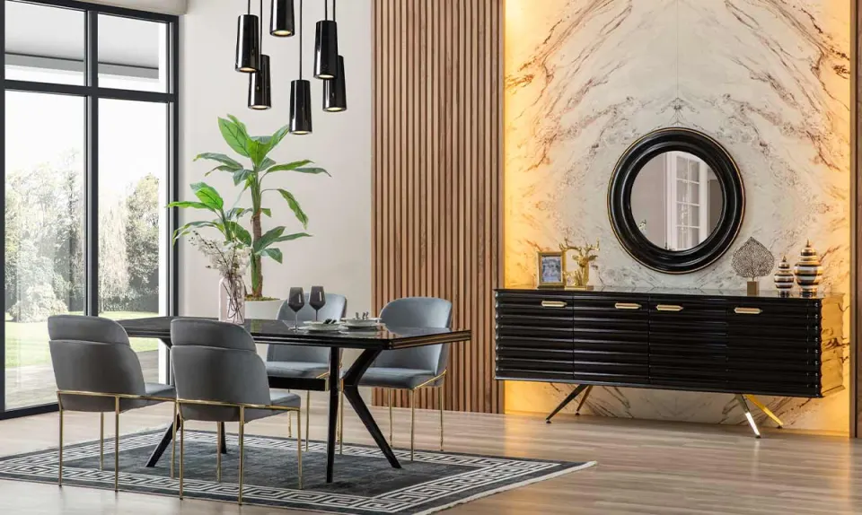 Istanbul Marble Patterned Dining Room Set