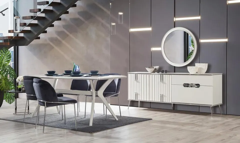 Pamira Metal Leg Dining Room Set