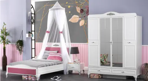 Angel Pink 4 Doors Young Room Set