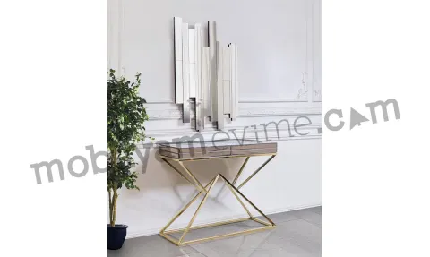 Pırlanta Gold Metal Leg Dresser