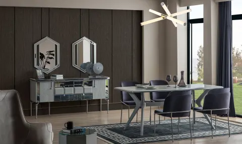 İmpala Metal Leg Dining Room Set