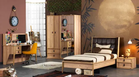 Naturel Sliding Door Young Room Set