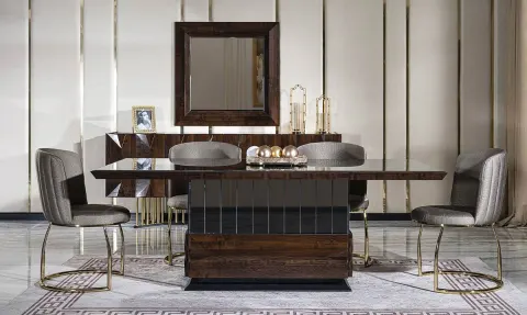 Prada Metal Leg Dining Room Set