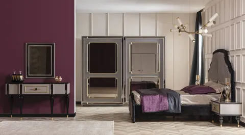 Retro Sliding Door Bedroom Set