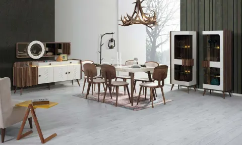 Roma Wooden Leg Dining Room Set