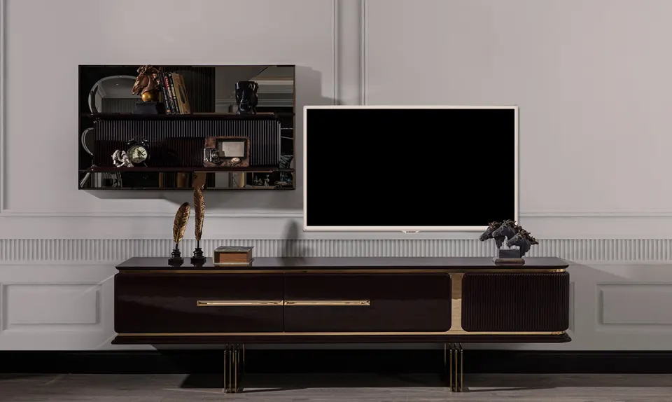 Bergama Plum Metal Leg Tv Unit