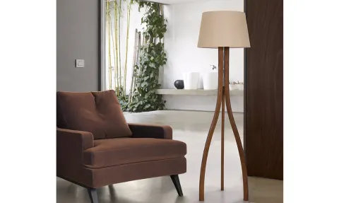 Kuğu Walnut Floor Lamp