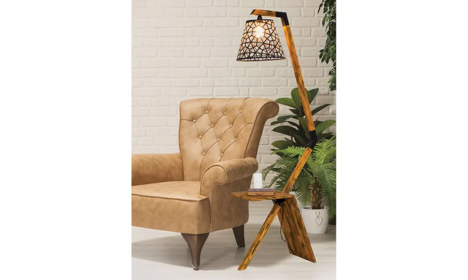 Art Walnut Floor Lamp