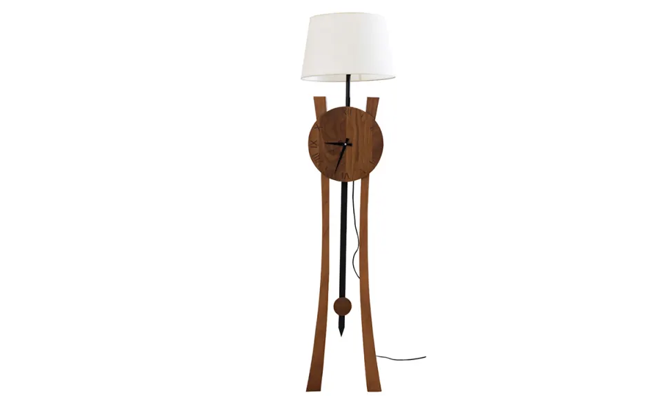 Clock Walnut Floor Lamp 2