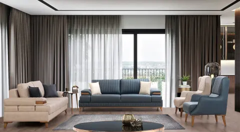 Nova   Wooden Leg Sofa Set