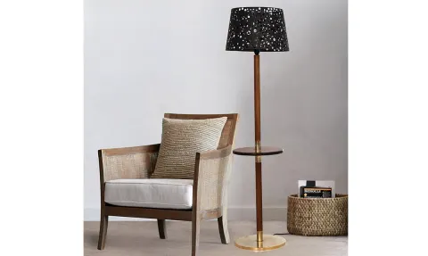 Elena Walnut Floor Lamp