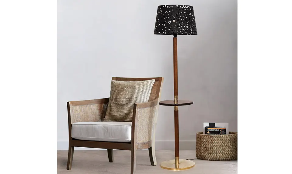 Elena Walnut Floor Lamp