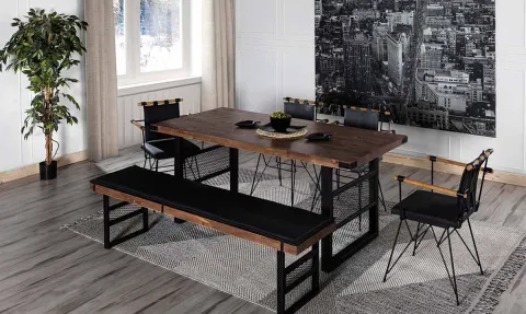 Iron Star Dining Table Set