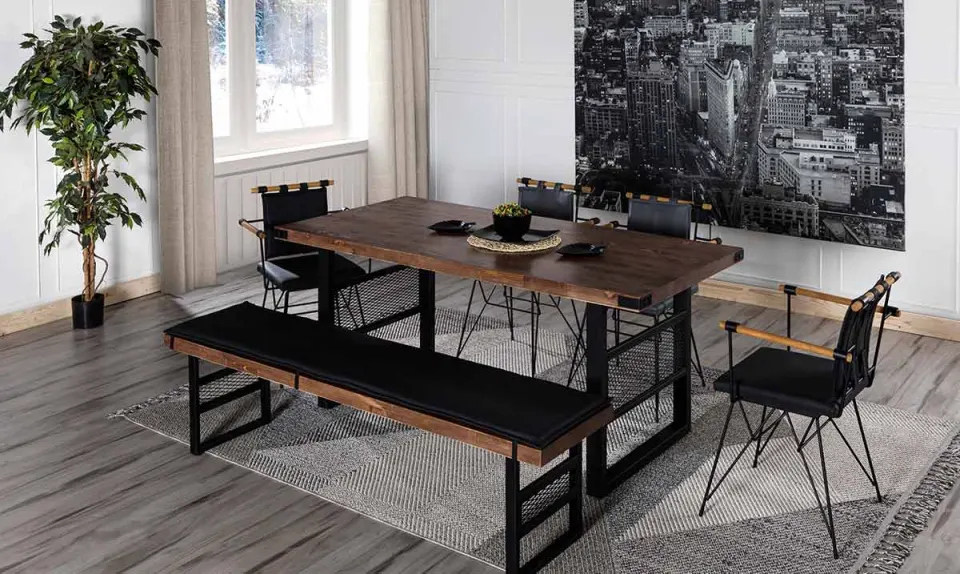 Iron Star Dining Table Set