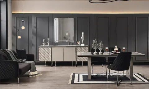 Metalica Metal Leg Dining Room Set