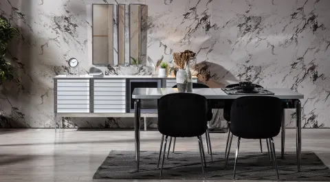 New Lion Metal Leg Dining Room Set