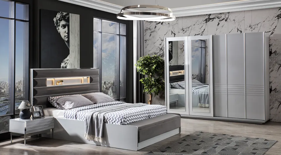 New Lion Sliding Door Bedroom Set