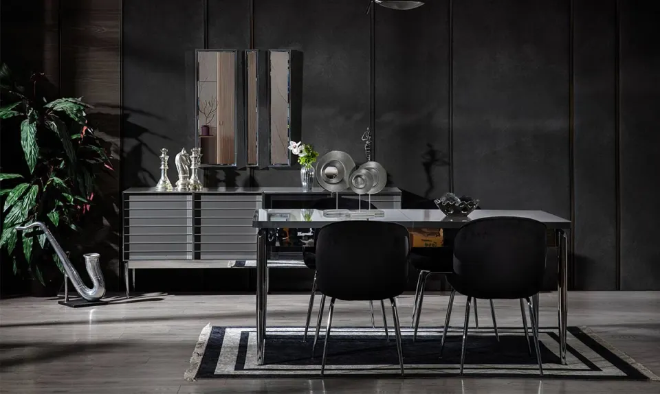 New Lion Metal Leg Dining Room Set (KOYU)