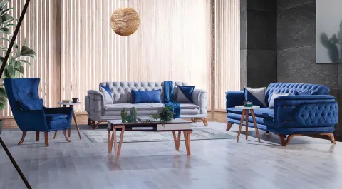 Sedef Modern Sofa Set 4