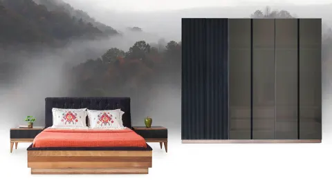 Life Black 6 Door Bedroom Set