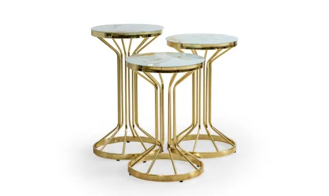 Bufala Gold Metal Leg Side Table