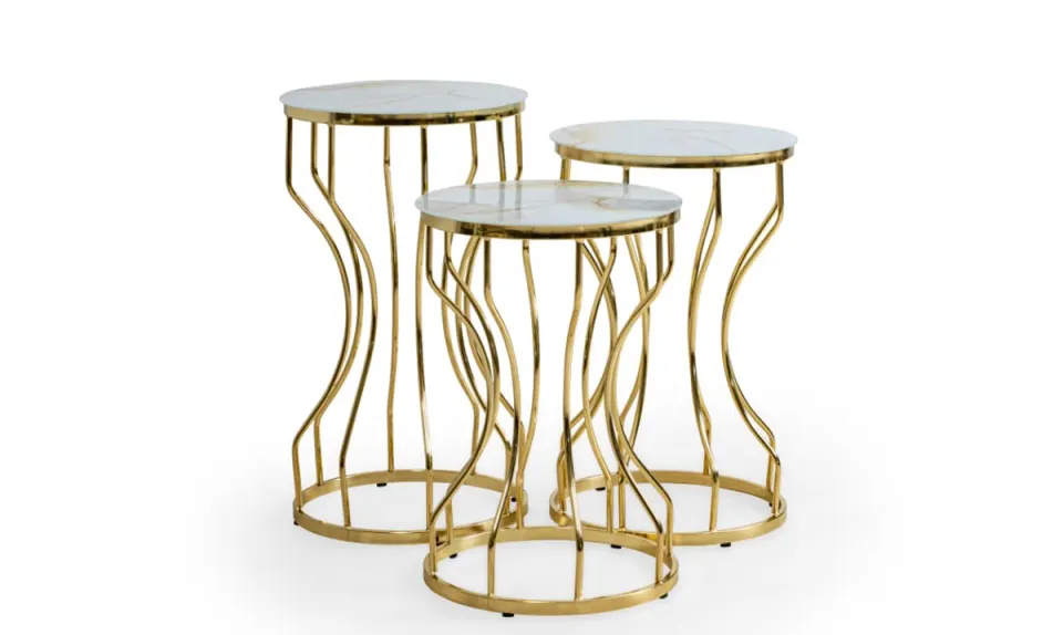 İnci Gold Metal Leg Side Table