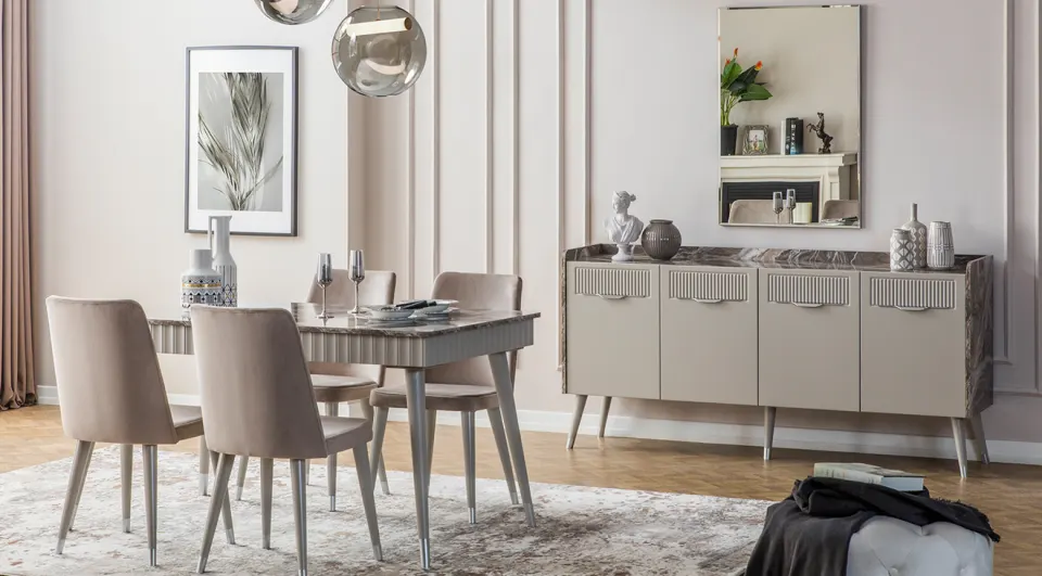 Tesla Wooden Leg Dining Room Set